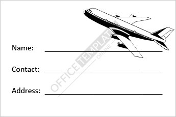 Plantilla de etiqueta de nombre de equipaje de viaje aéreo imprimible para MS Word