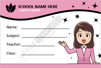 Formato de etiqueta de nombre para el cuaderno de niños de preescolar para MS Word