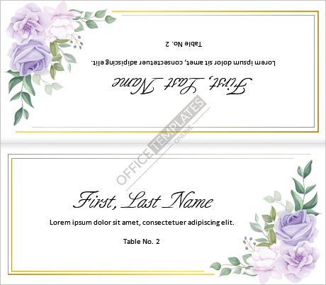 Plantilla de muestra de etiqueta de nombre de boda para Microsoft Word