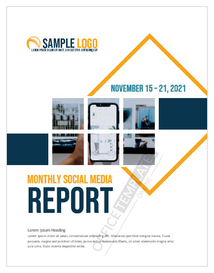 Plantilla de portada para informe de redes sociales en MS Word