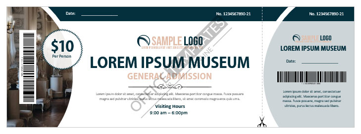 Muestra de entrada al museo para Microsoft Word