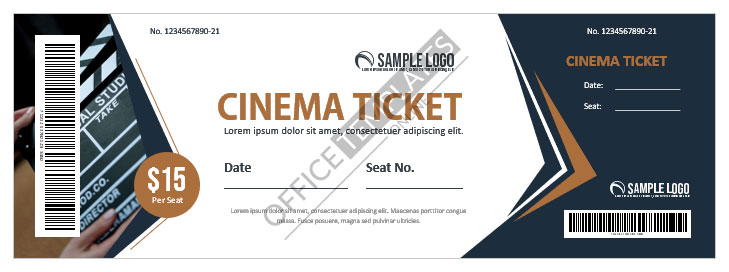 Formato de Entrada de Cine Editable - MS Word